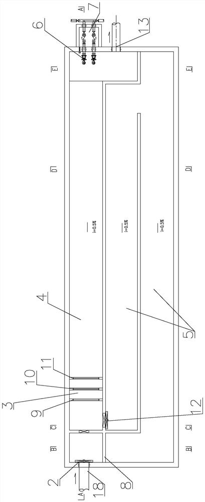 A sewage treatment facility with the function of regulating, storing and replenishing water