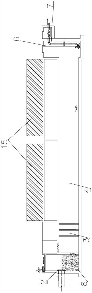 A sewage treatment facility with the function of regulating, storing and replenishing water