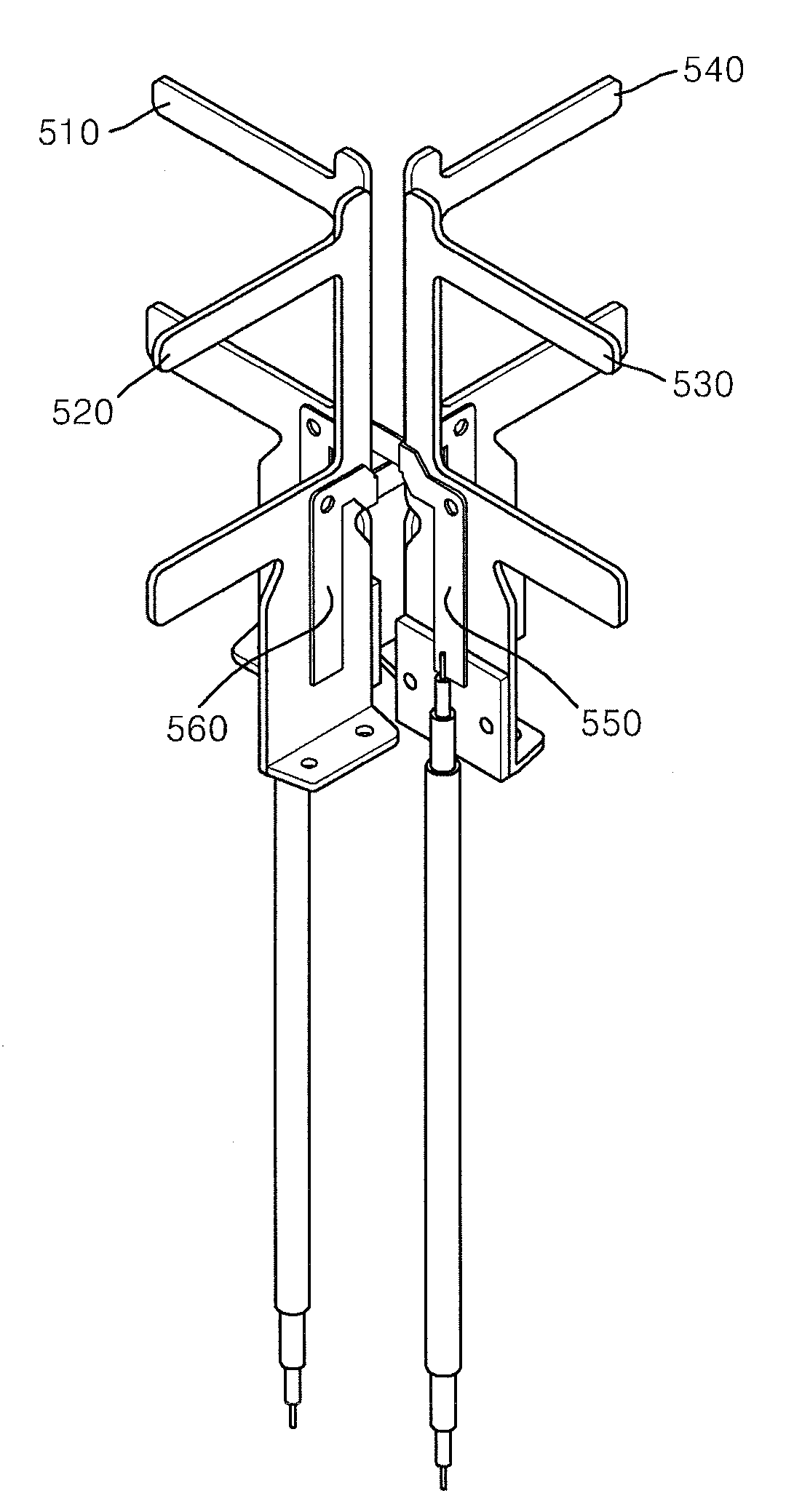 Complex elements for antenna of radio frequency repeater and dipole array circular polarization antenna using the same