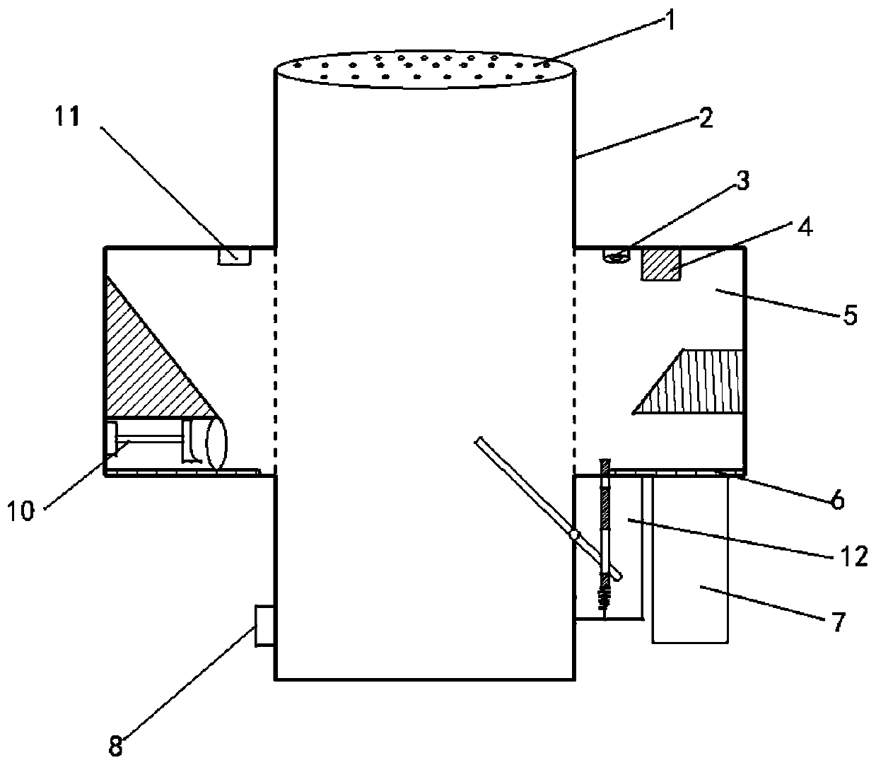 Personnel falling prevention device for flood discharge pipeline