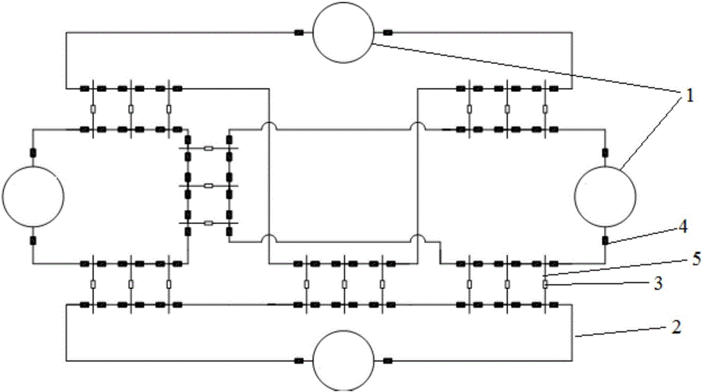 Multi-closed-loop multi-segment interconnection power grid wiring structure and system