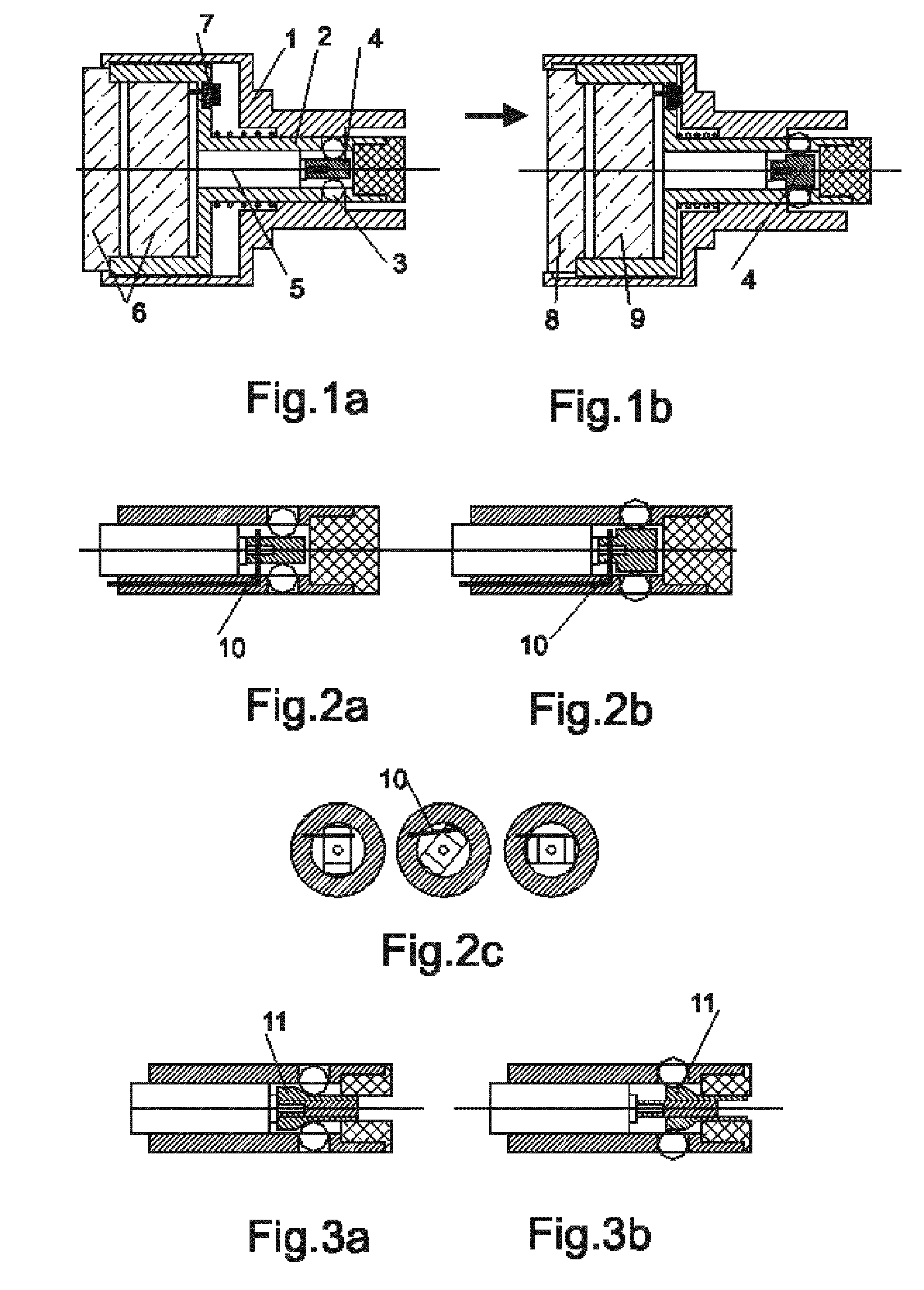 Electronic device for a mechanical blocking.