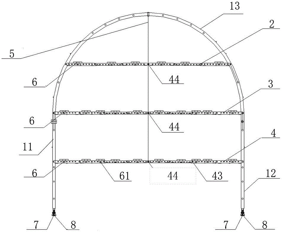 Multi-functional starting and receiving construction operation frame of earth pressure balance shield machine