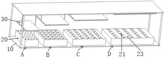 Plant growing rack with large planting space and high light energy utilization rate and application method of plant growing rack