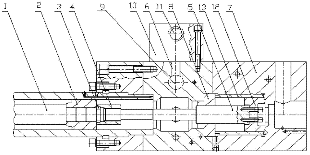 Injection pressurizing structure of die-casting machine