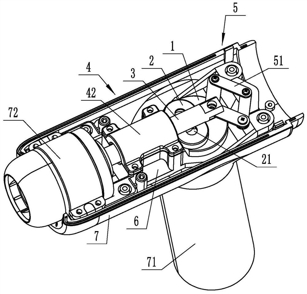 Reciprocating motion mechanism and fascia gun