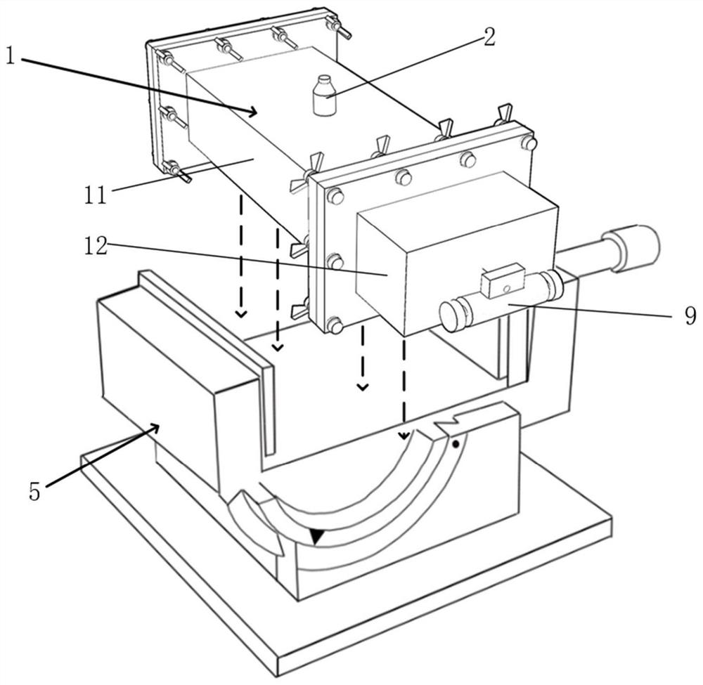 Experimental device for electromagnetic irradiation of cells with inclined waveguide resonator