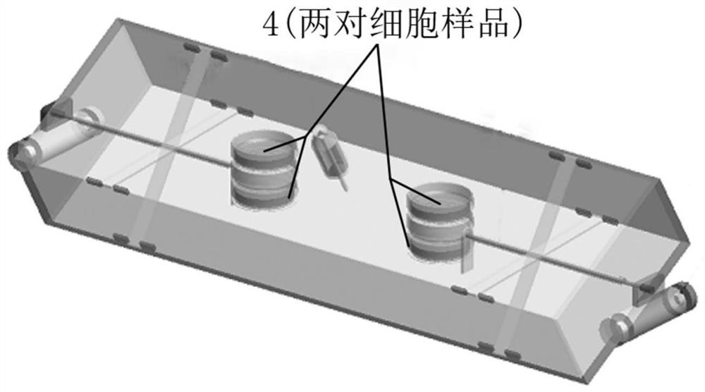 Experimental device for electromagnetic irradiation of cells with inclined waveguide resonator