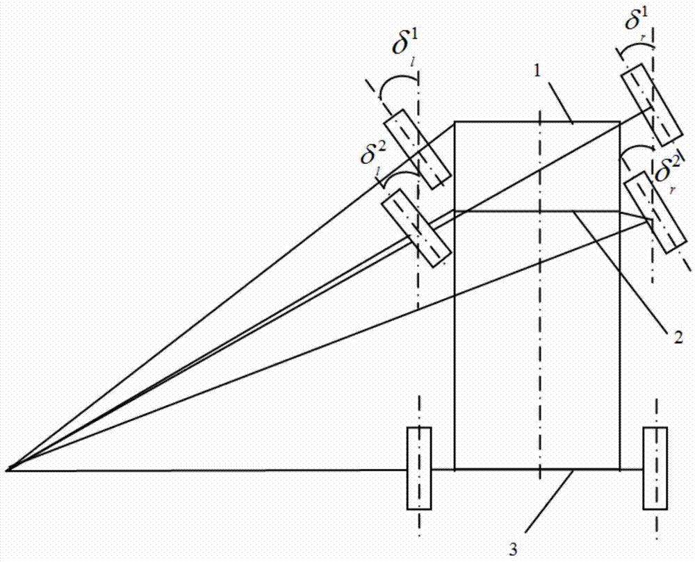 Double front axle commercial vehicle kingpin caster angle and kingpin inclination angle matching method