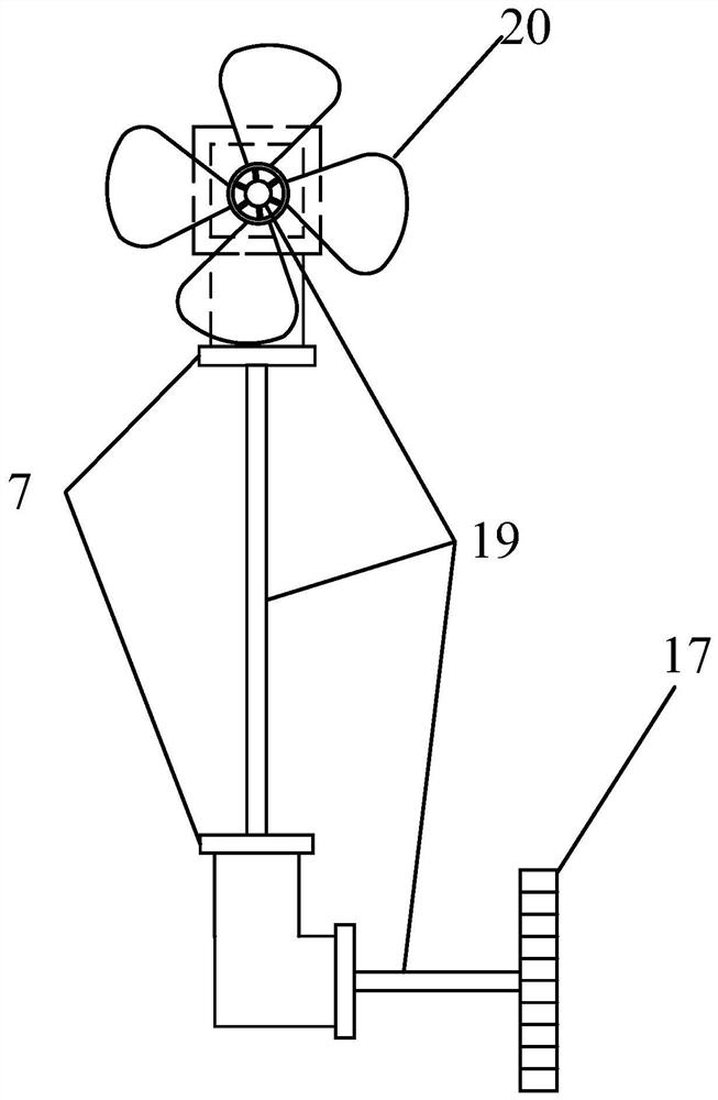 Containment built-in efficient heat exchanger adopting double-wheel double-blade hybrid power blowing