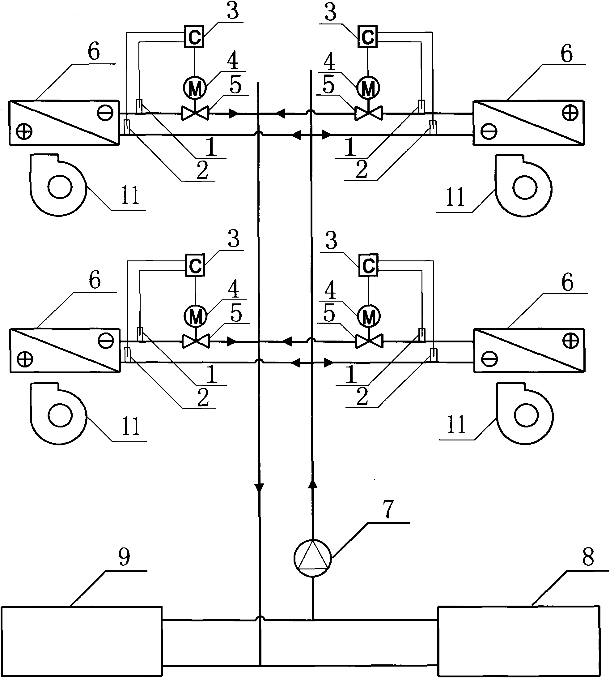 Air conditioner system energy saving method and device