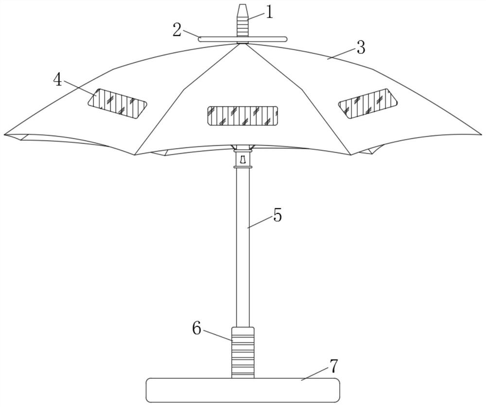 A light-following wind-resistant outdoor sun-shading facility