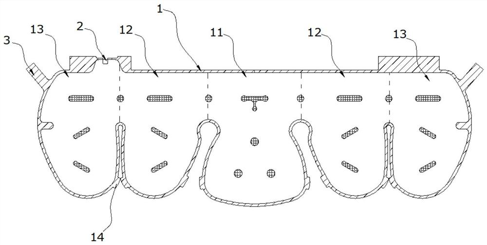 Waist air bag formed through one-time weaving