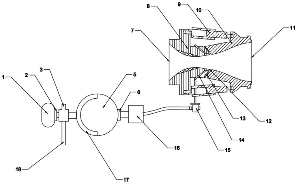 A combined thrust vectoring nozzle system and projectile with the system