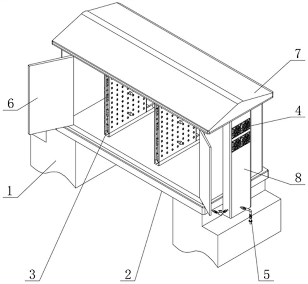 Moisture-proof drainage system for prefabricated substation and using method thereof