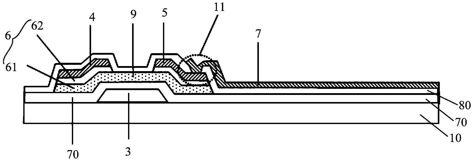 Top grid type TFT array substrate, manufacturing method thereof, display panel and display device