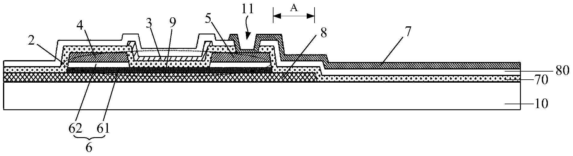 Top grid type TFT array substrate, manufacturing method thereof, display panel and display device