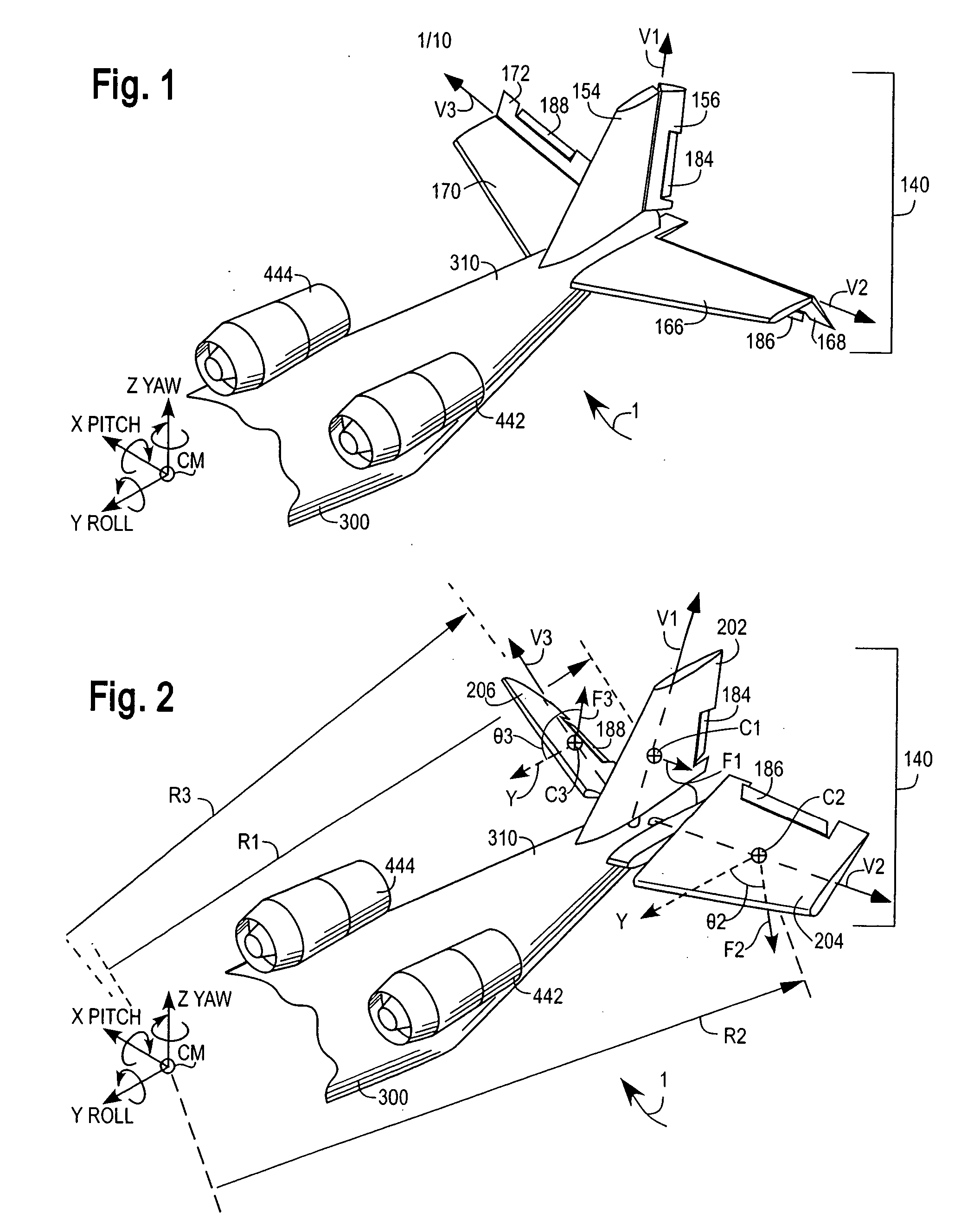 Aircraft attitude control configuration