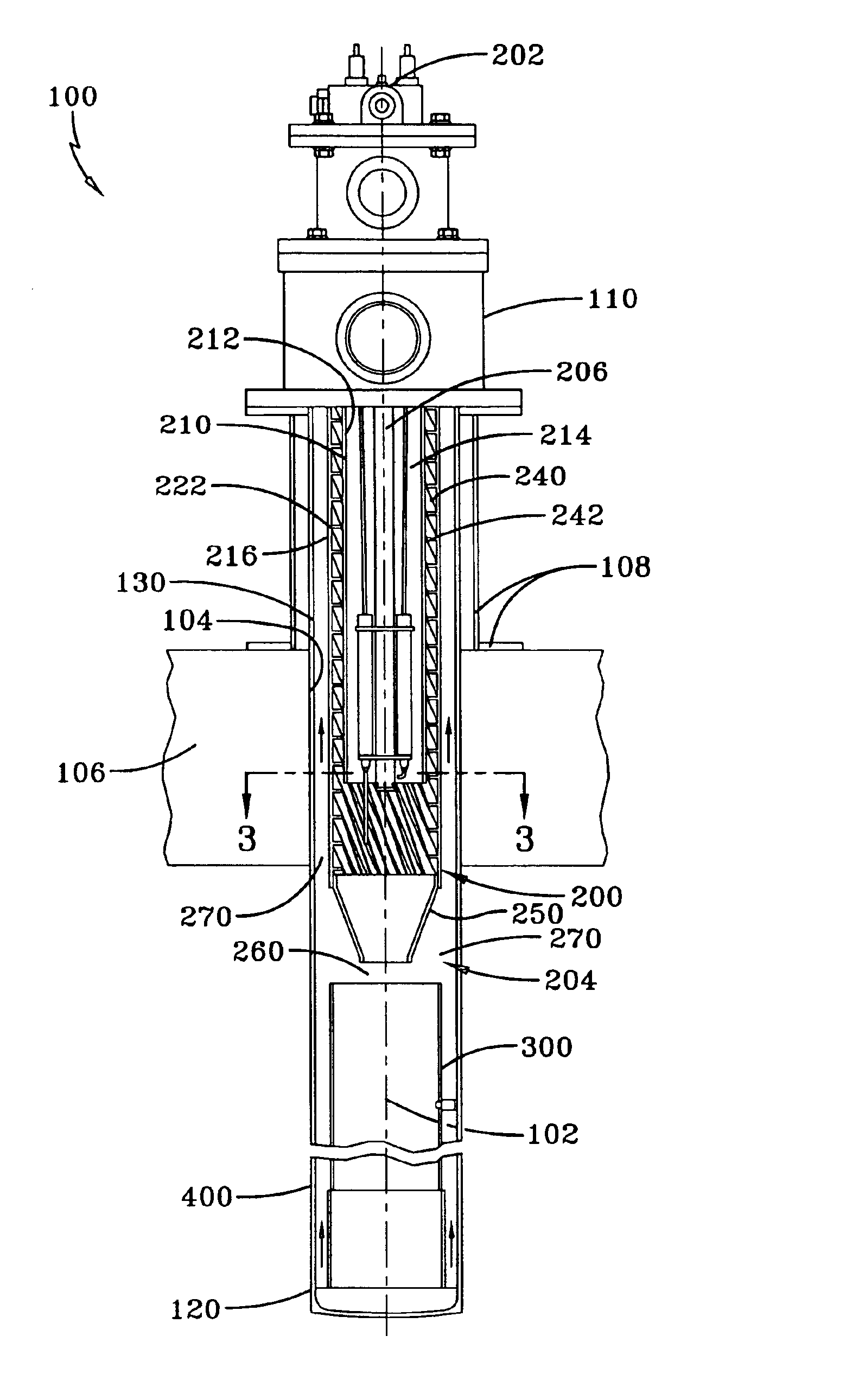 U-tube diffusion flame burner assembly having unique flame stabilization