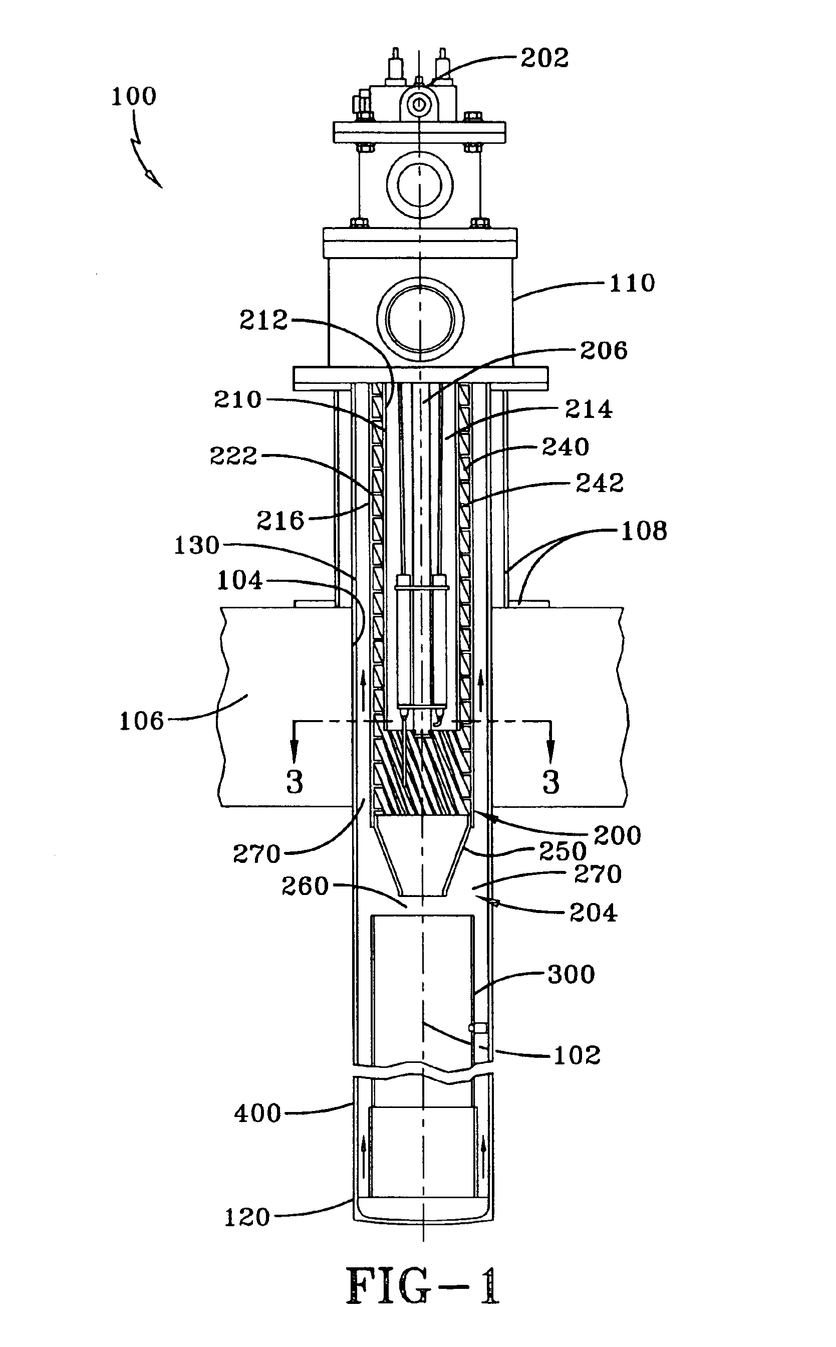 U-tube diffusion flame burner assembly having unique flame stabilization