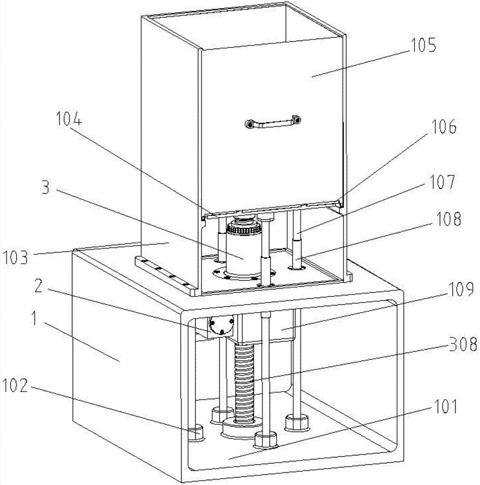 Metal powder electron beam melting lamination layer shaping workbench z-axis movement system