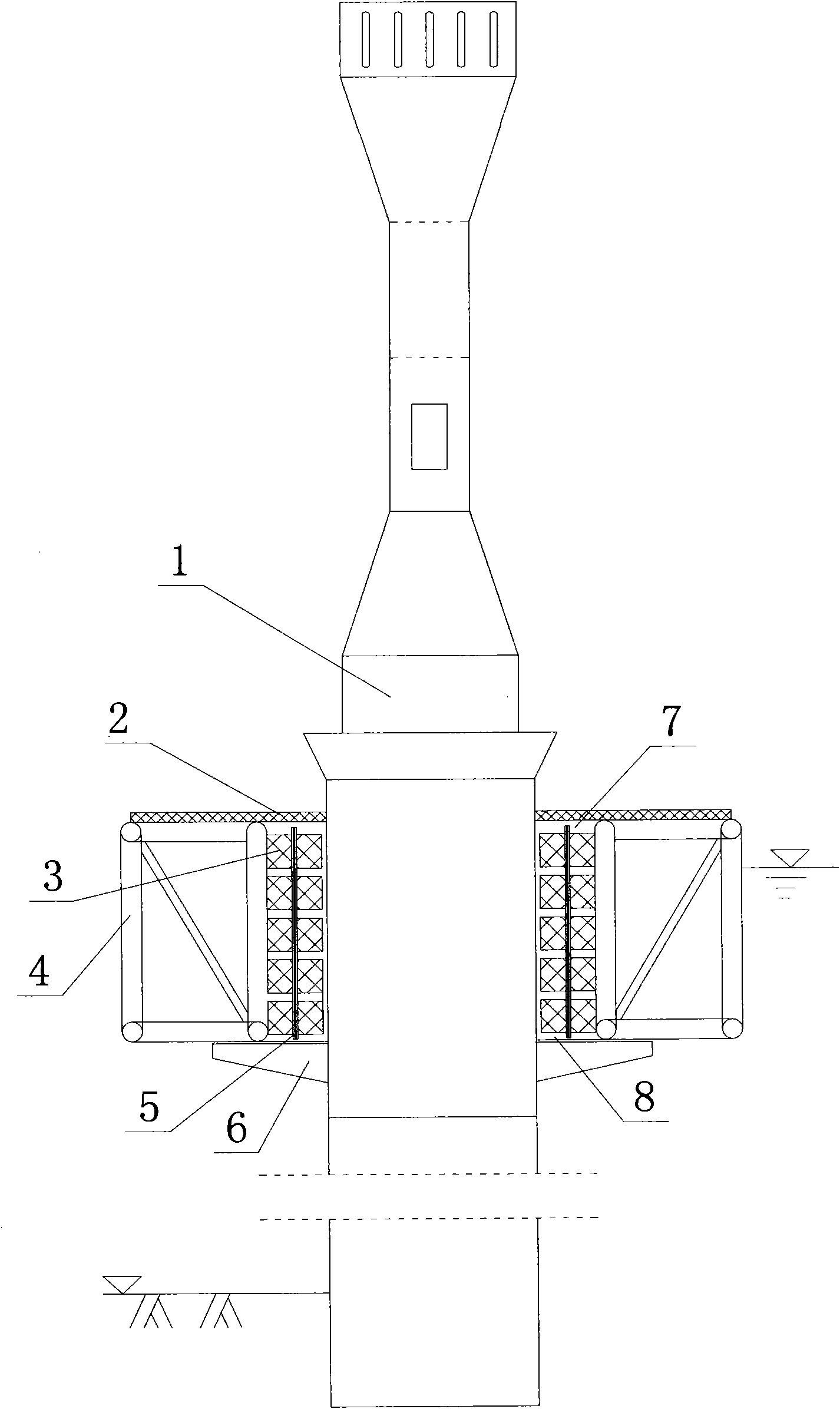 Navigation mark anti-percussion device