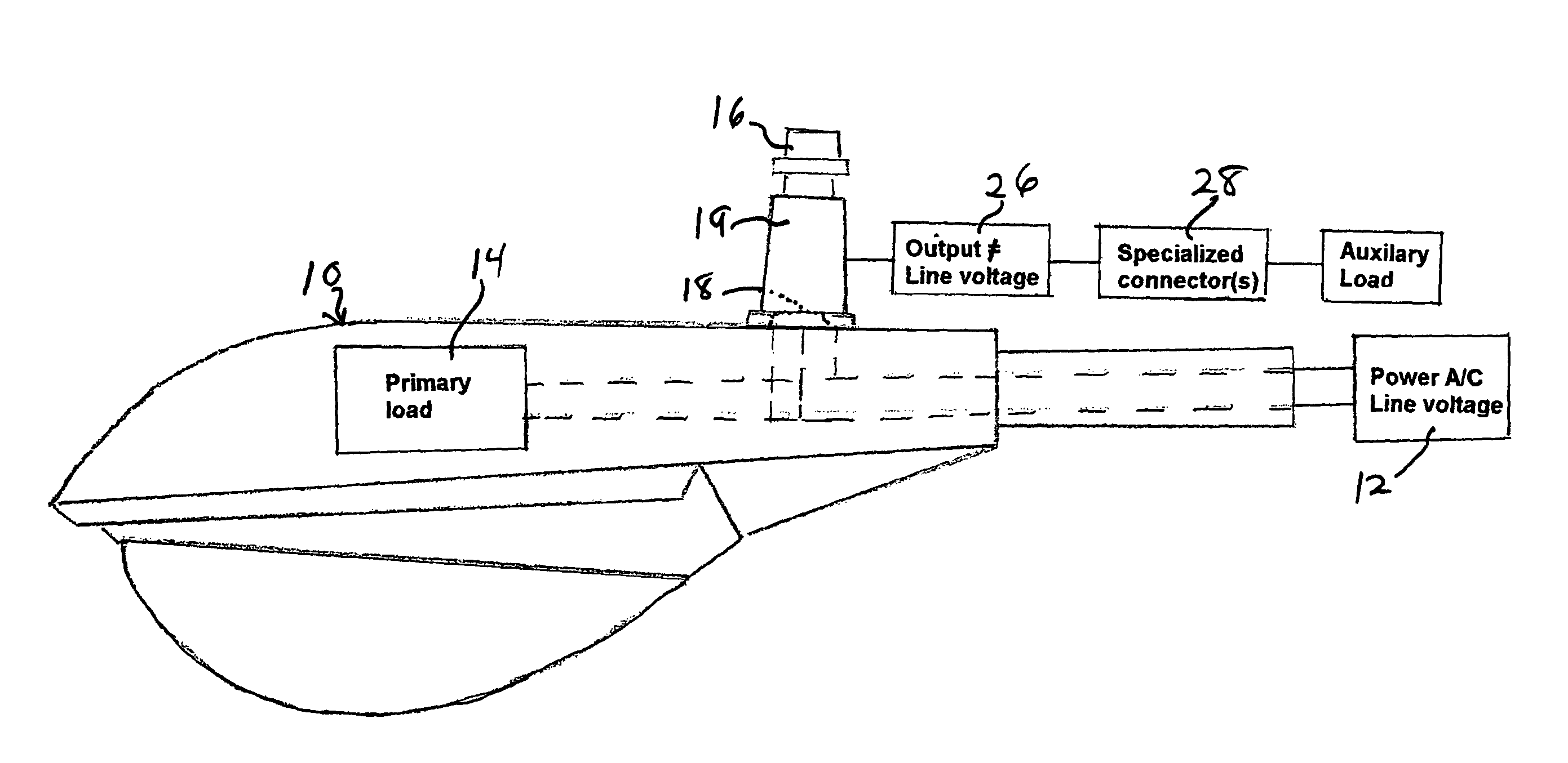 Street light auxiliary power converter for ancillary devices