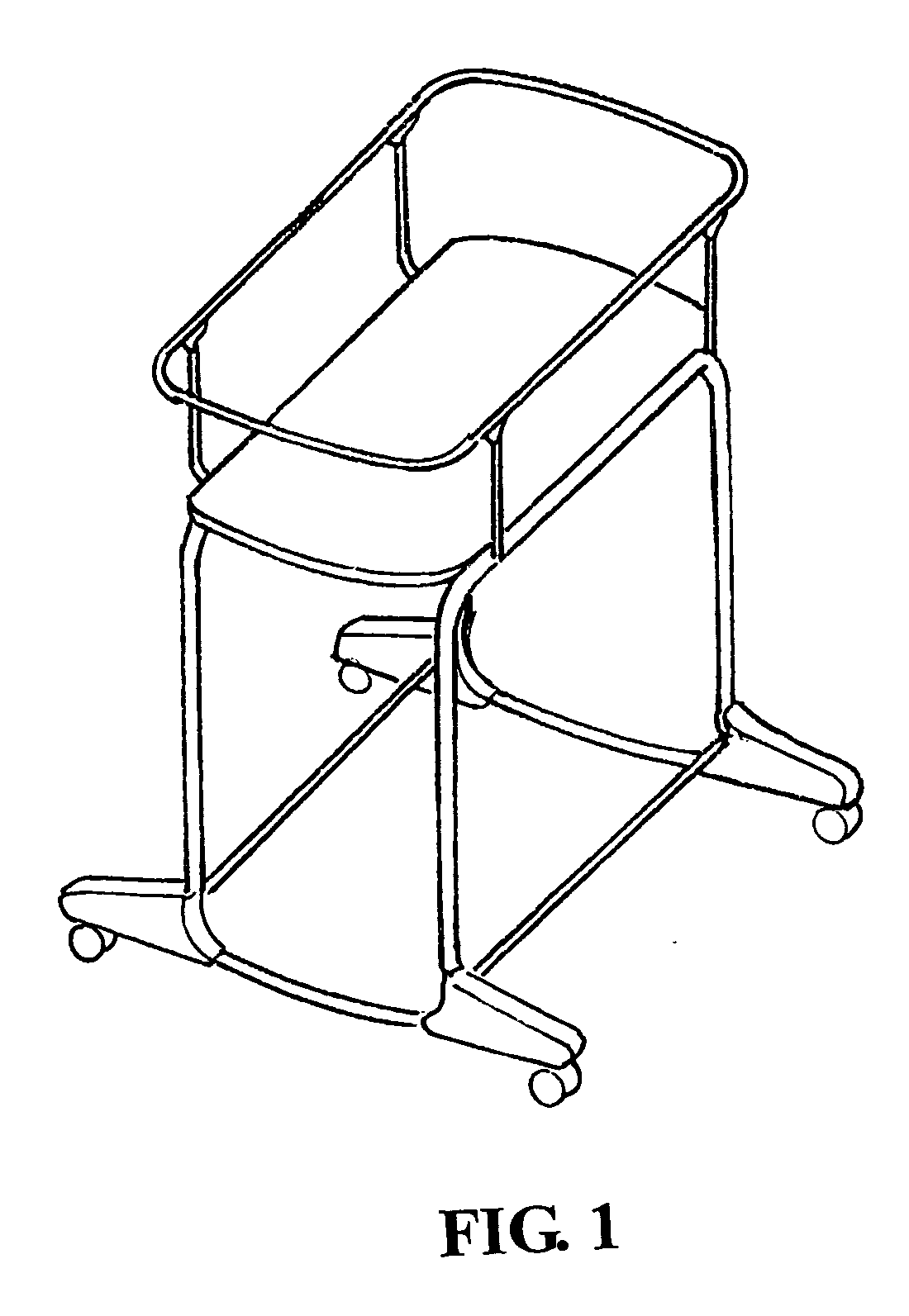 Inclination adjusting means for backrest of bassinet