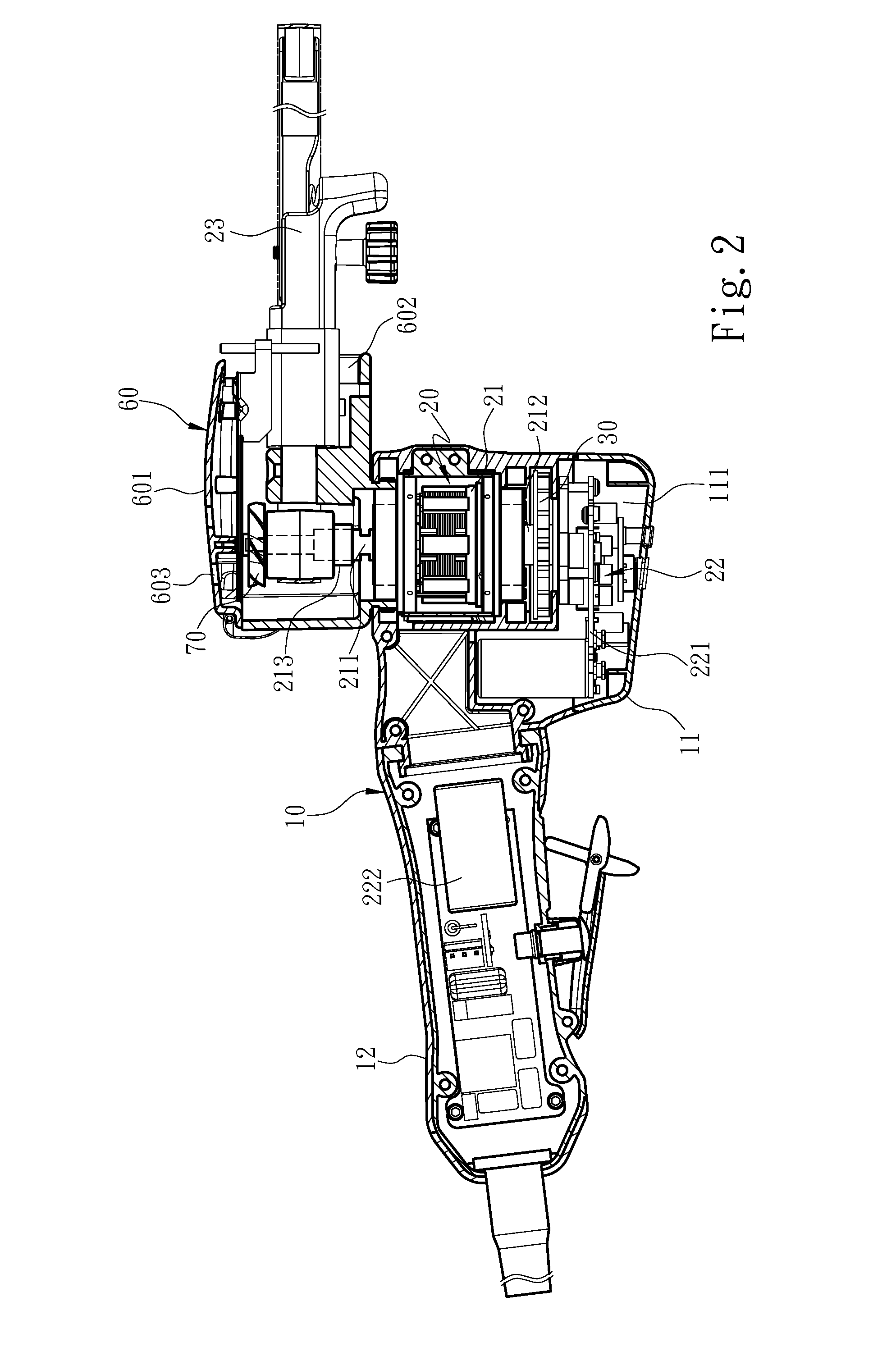 Electric handheld sanding tool providing improved cooling efficiency