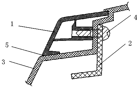 Connecting structure between upper grid border trim strip and front bumper of automobile