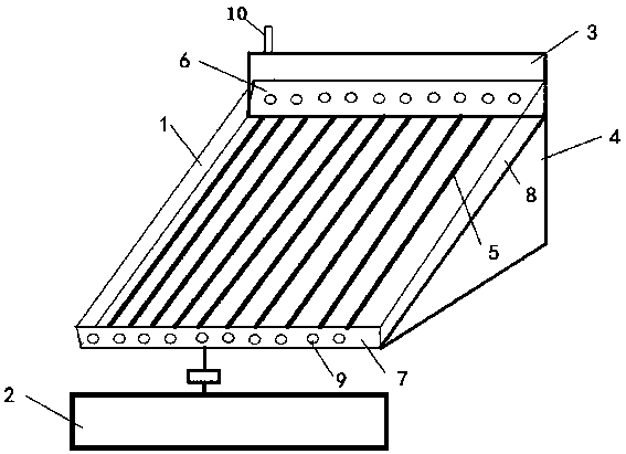 Solar water heater with spoiler