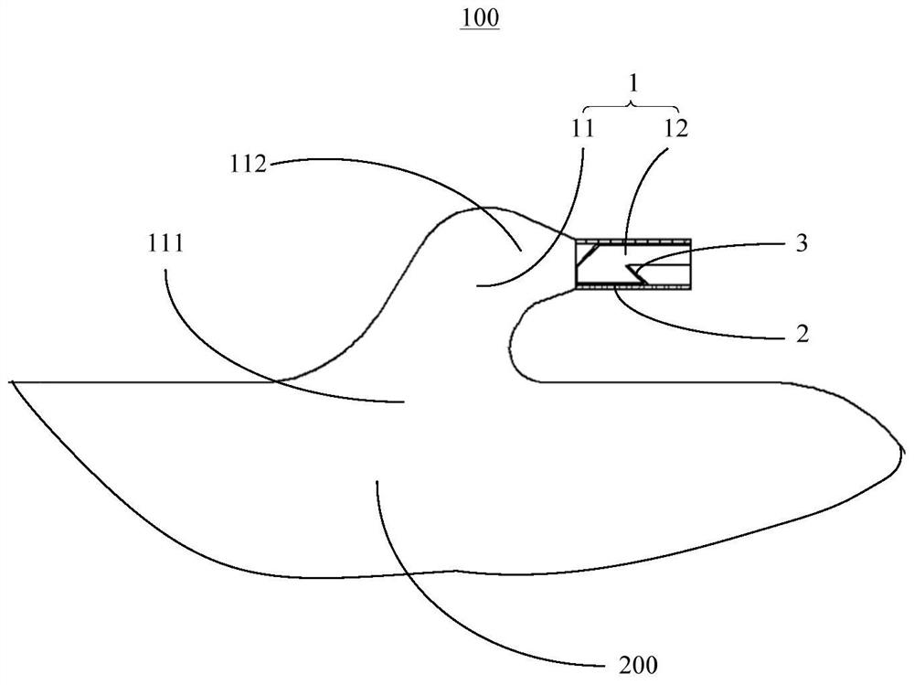 Kettle air leakage port structure, kettle and automobile