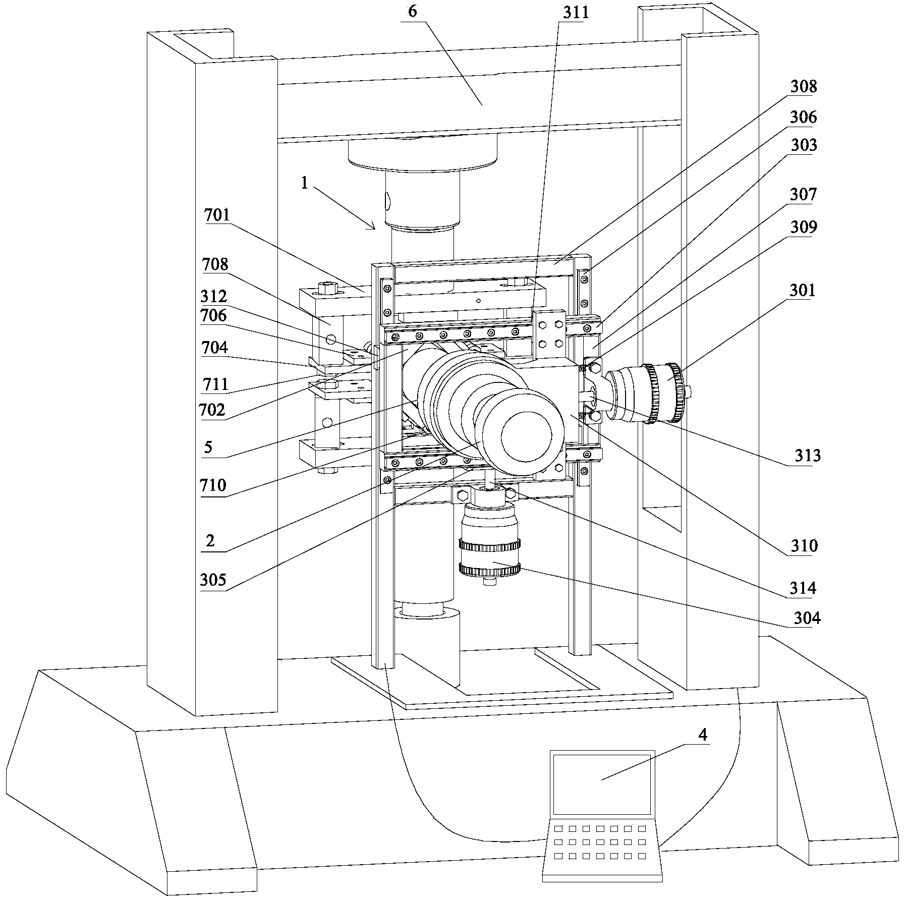 Real-time image observation and acquisition platform and method for microstructure of material with loads