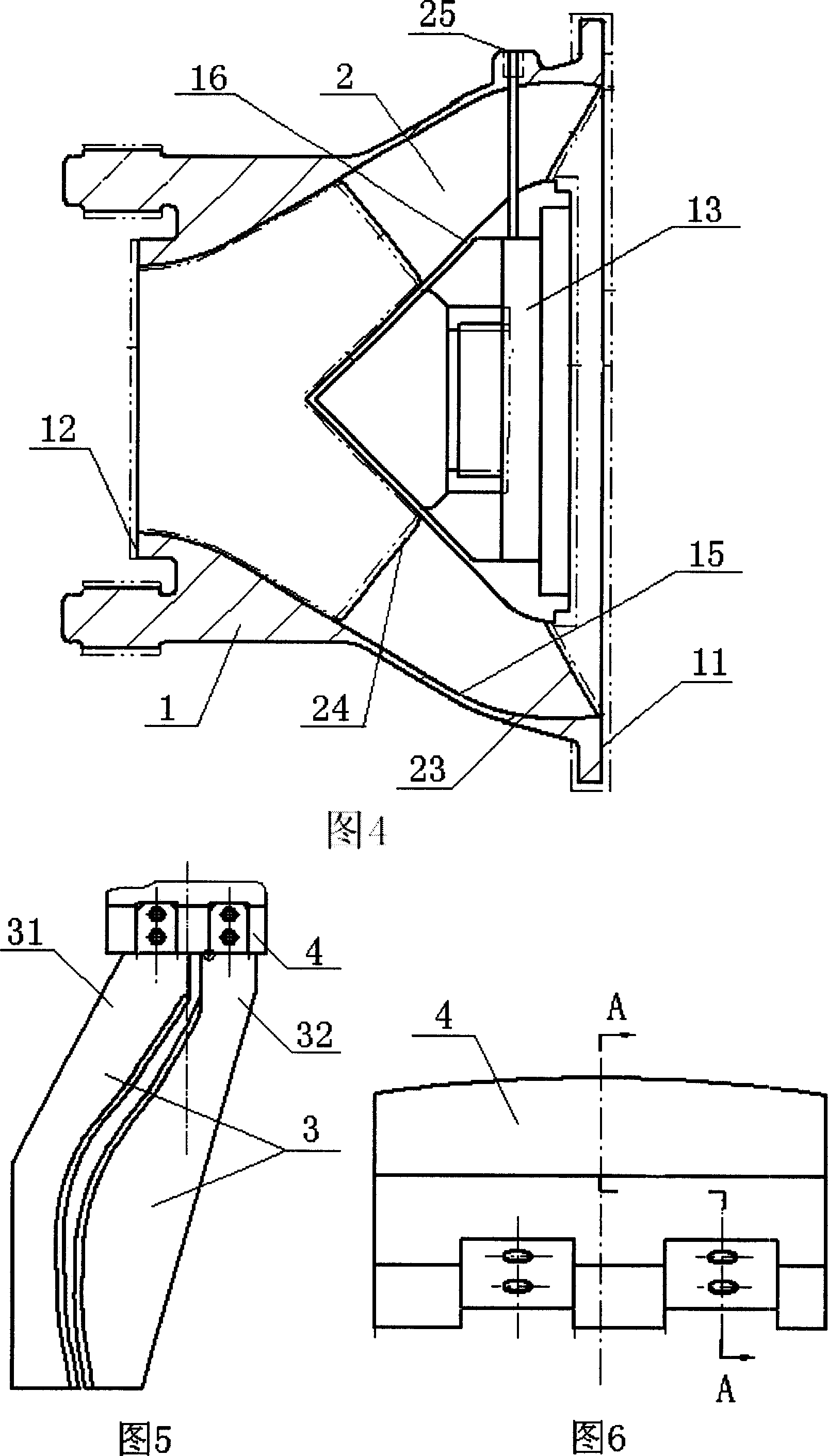 Water jet propelling device guide blade processing method