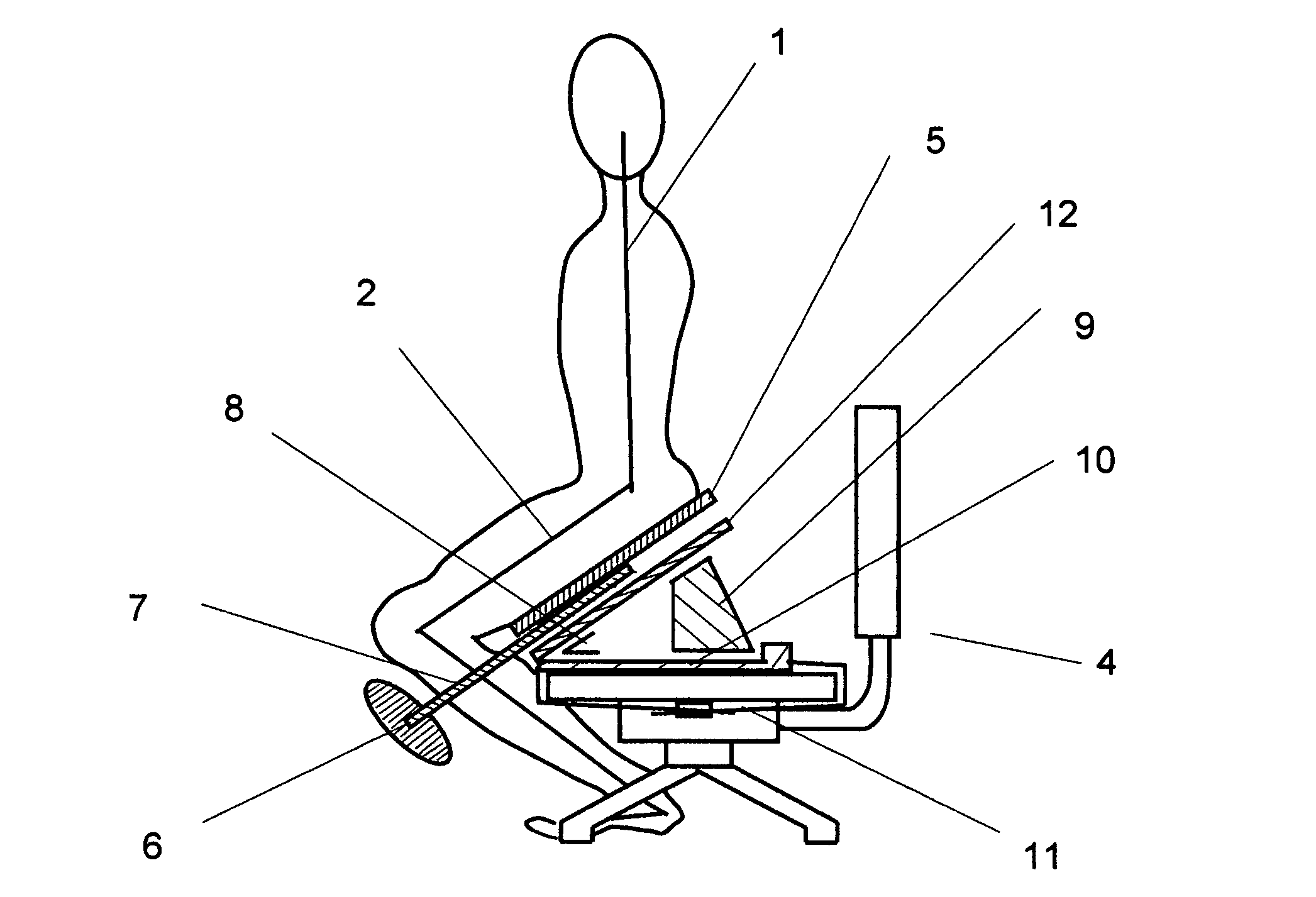 Seating apparatus with tilted surface and the chair with the same