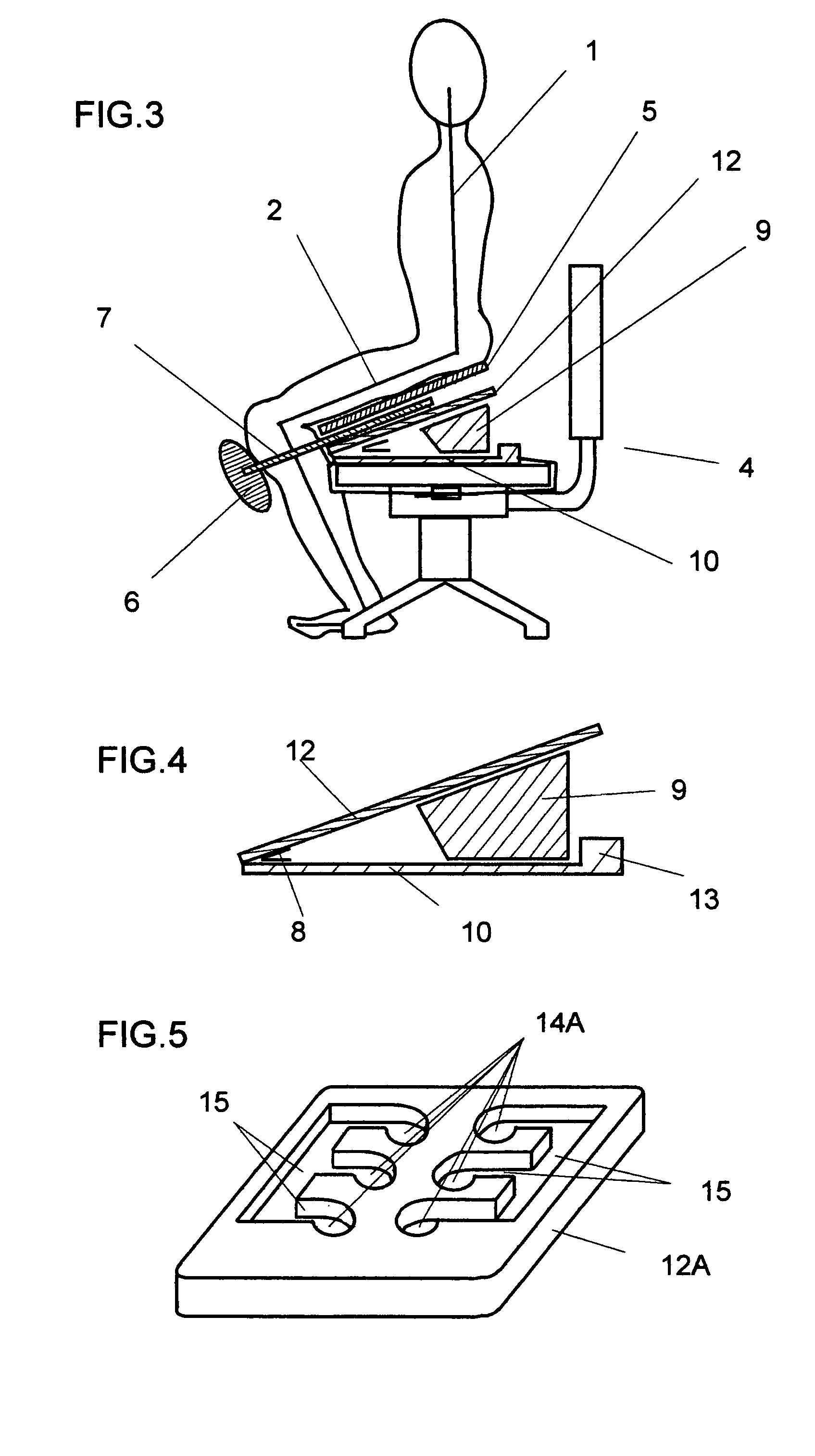 Seating apparatus with tilted surface and the chair with the same