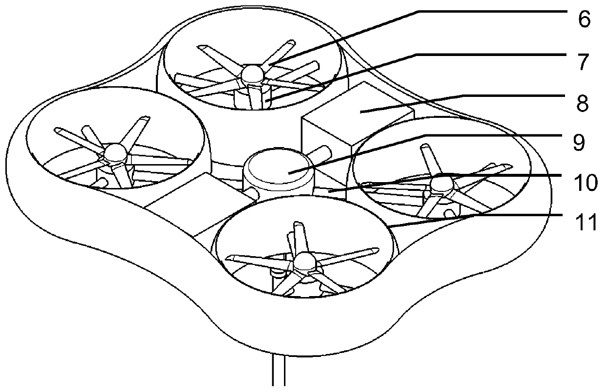 Super-high-rise building fire extinguishing system based on ducted unmanned aerial vehicle