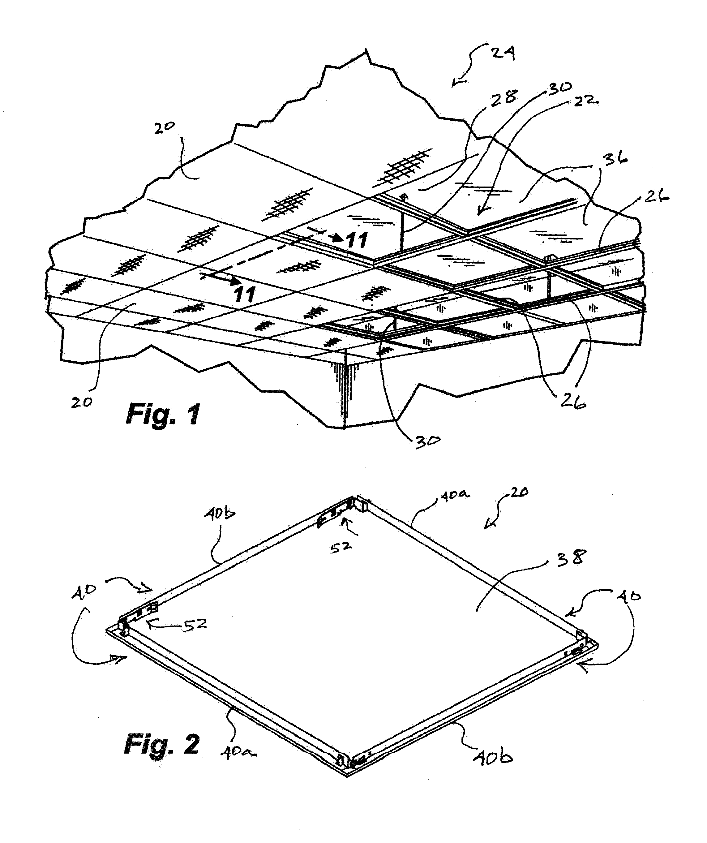 Self-centering ceiling panel