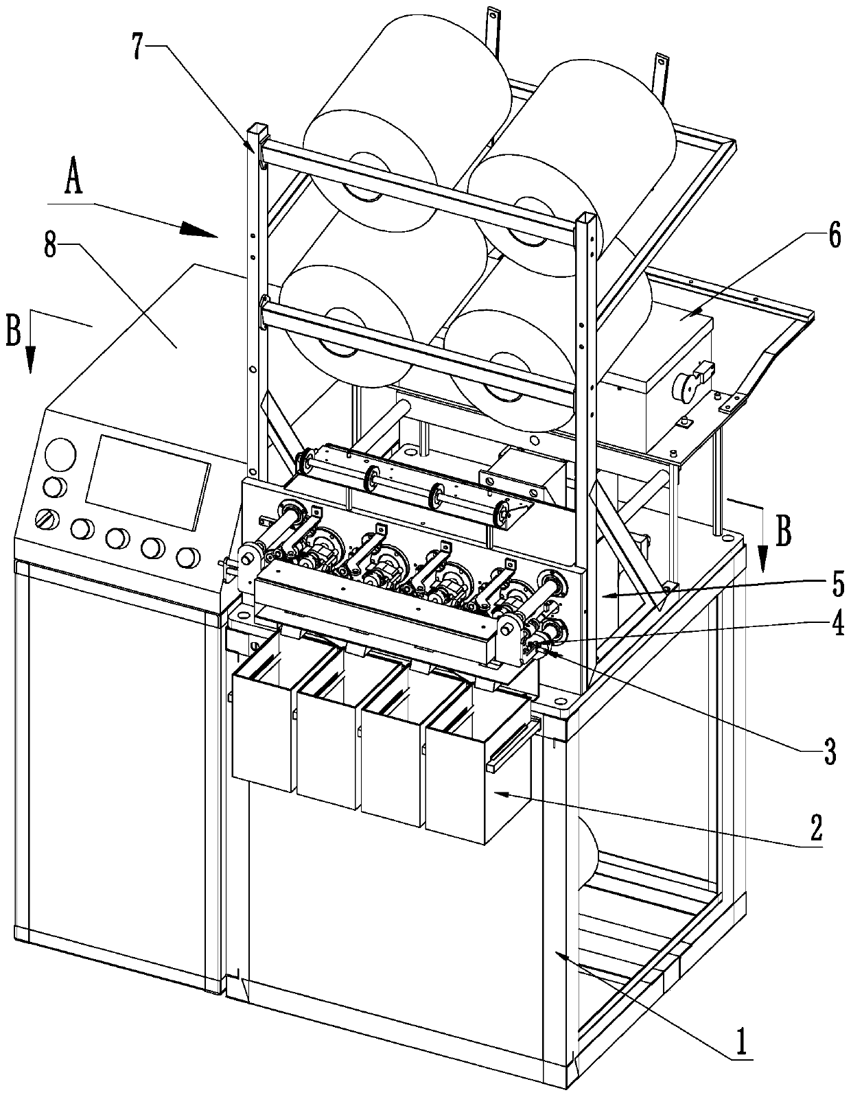 Full-automatic shuttle-core-free rotating shuttle bottom line winding machine