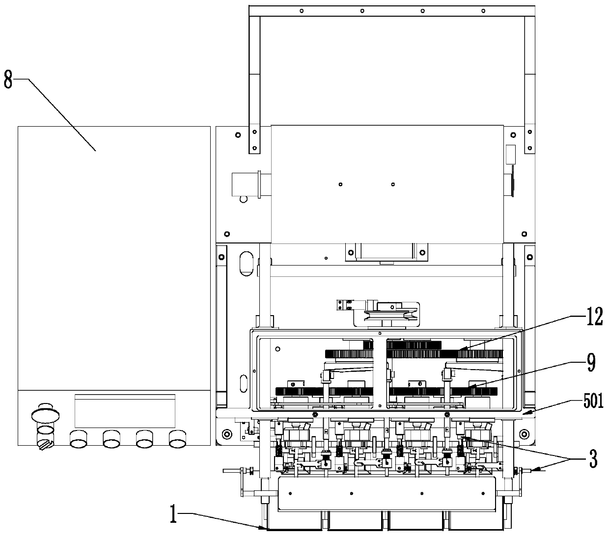 Full-automatic shuttle-core-free rotating shuttle bottom line winding machine