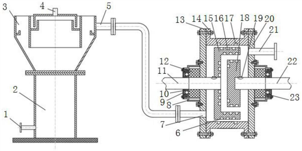 Antibiotic wastewater degradation device combining hydrodynamic cavitation and biological method