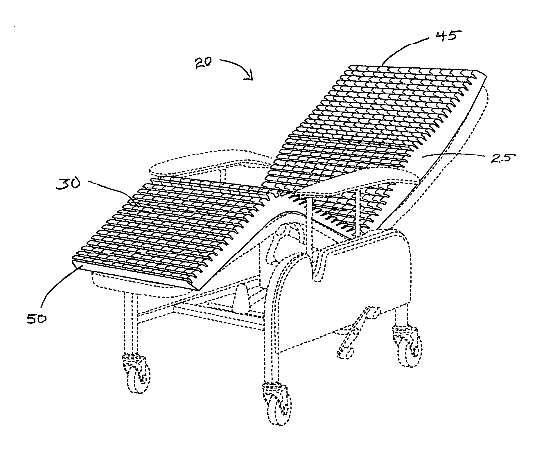 Shear reducing chair cushion