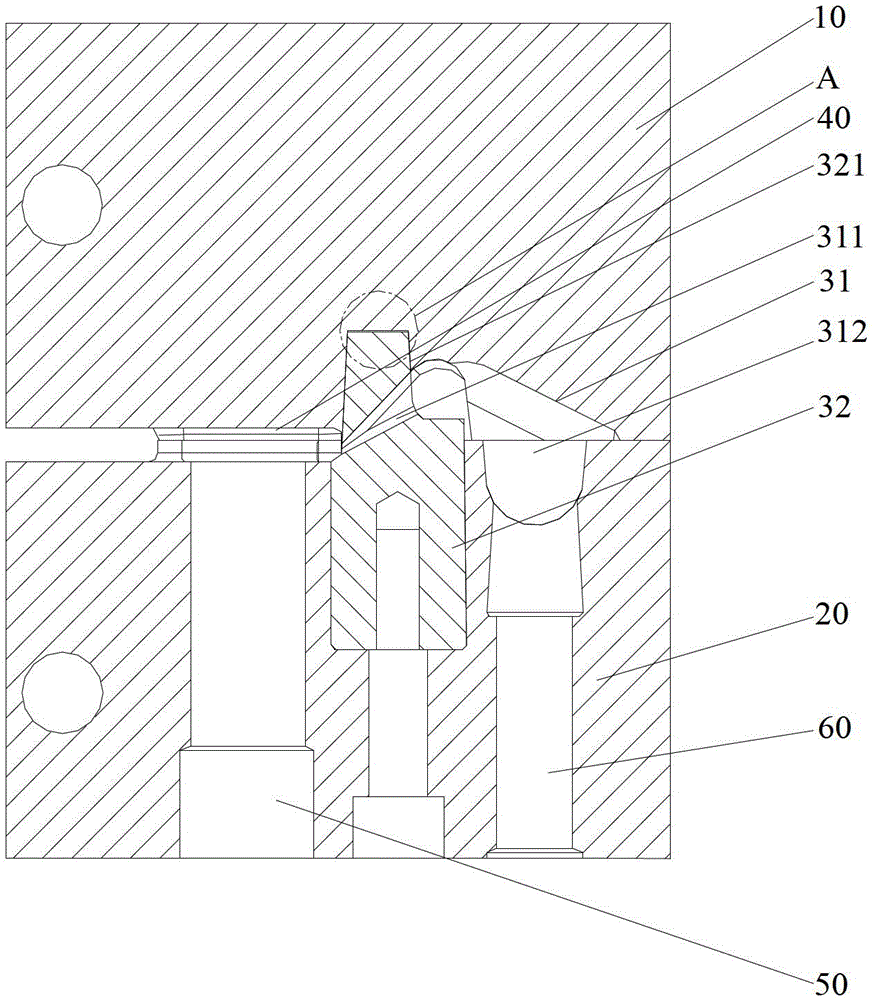 Mechanism used for cutting off side gate in mold automatically and suitable for injection mold