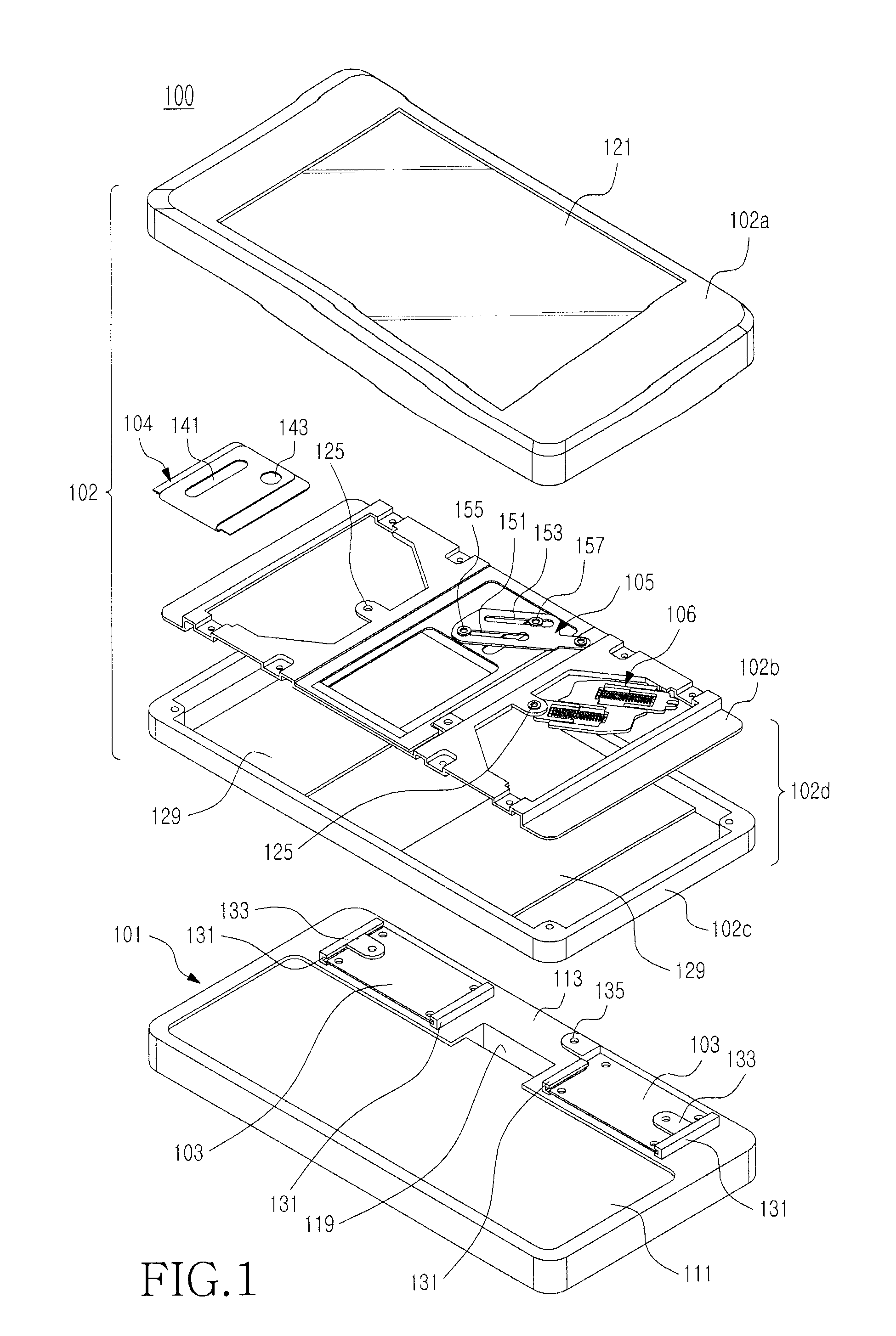 Sliding type portable terminal