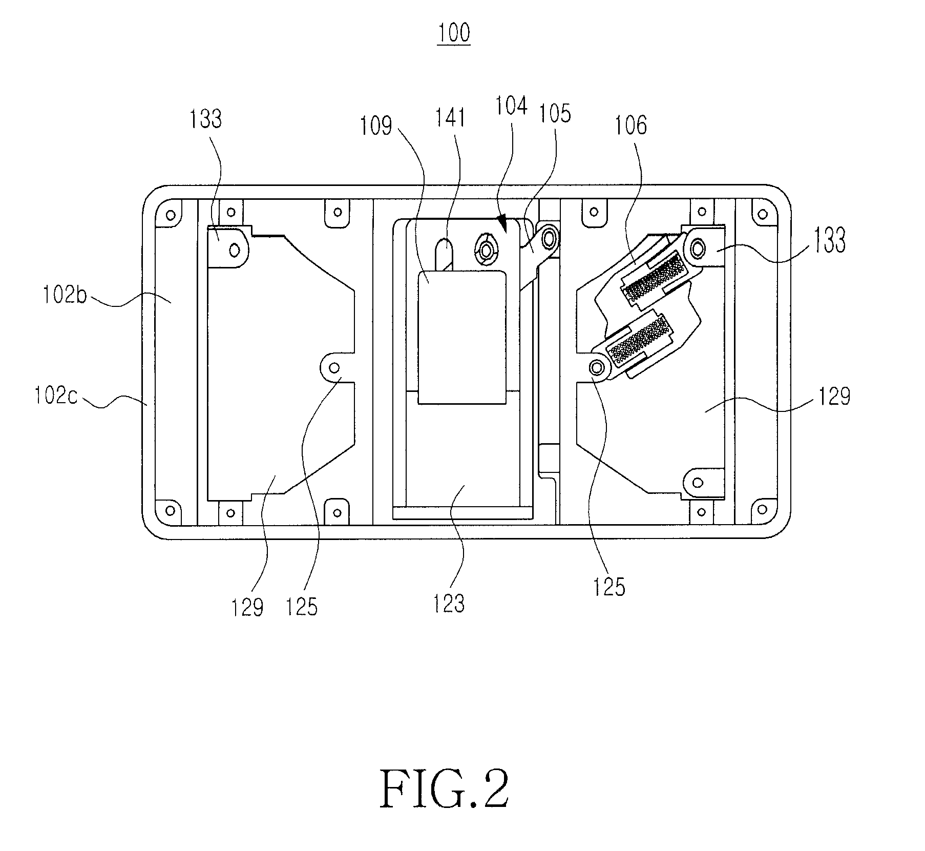 Sliding type portable terminal