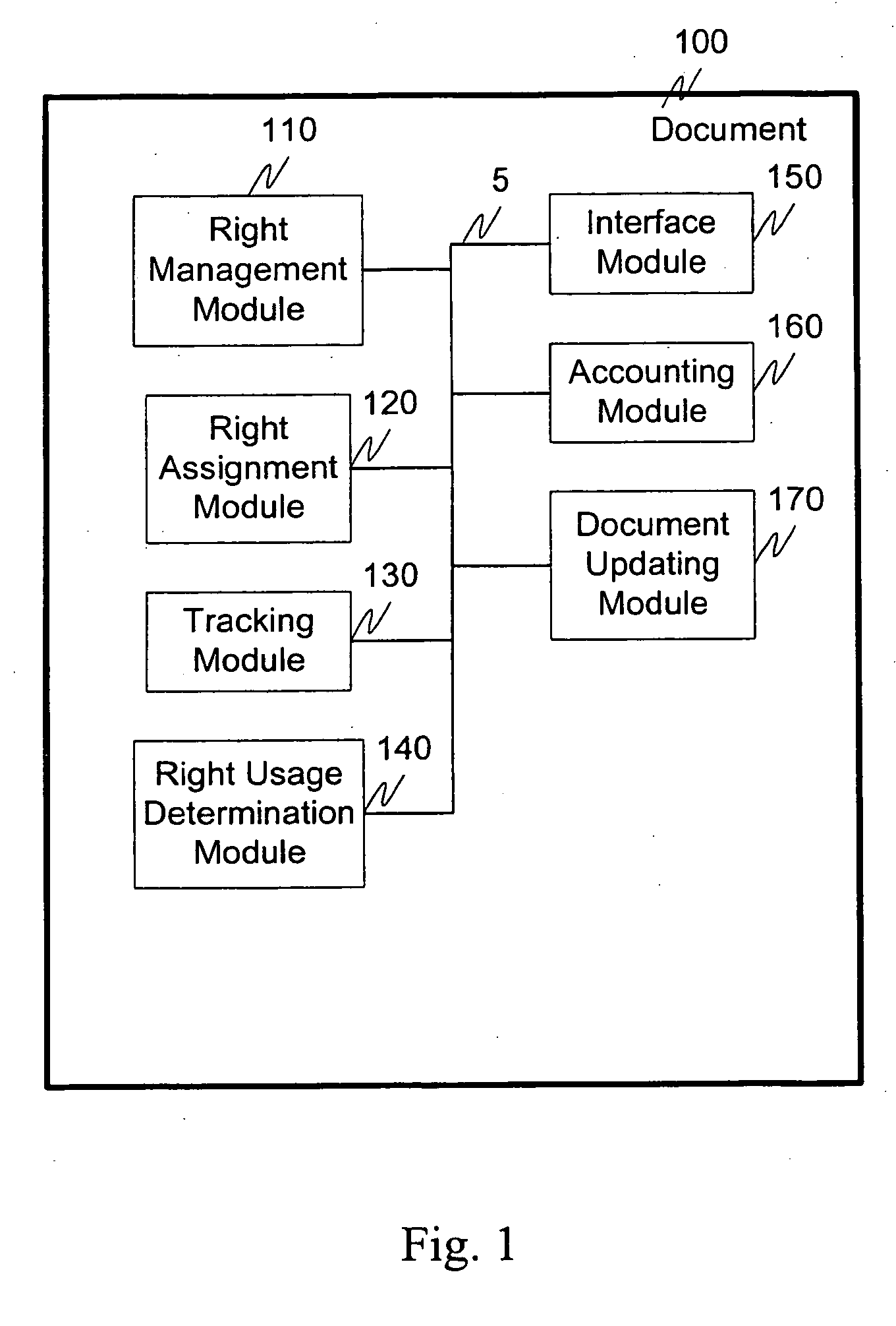 Method and apparatus for hierarchical assignment of rights to documents and documents having such rights