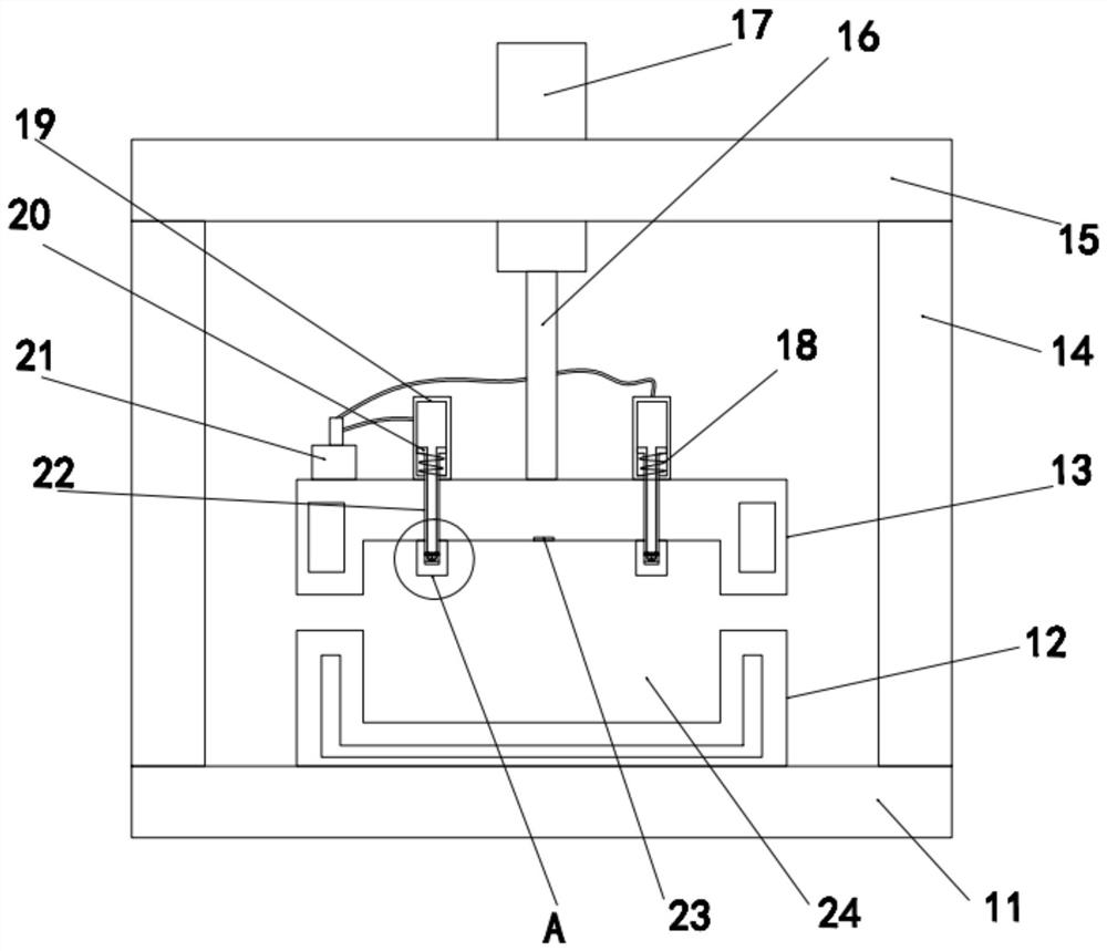 Device for forming plastic mold with embedded nuts and method