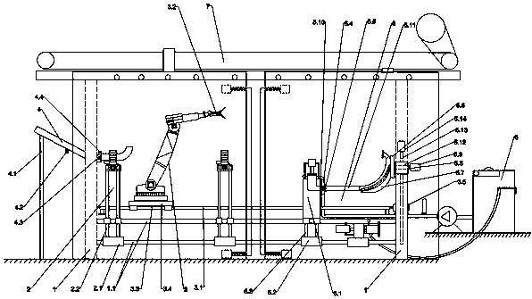 Safe automatic exhaust manifold welding device and working method thereof