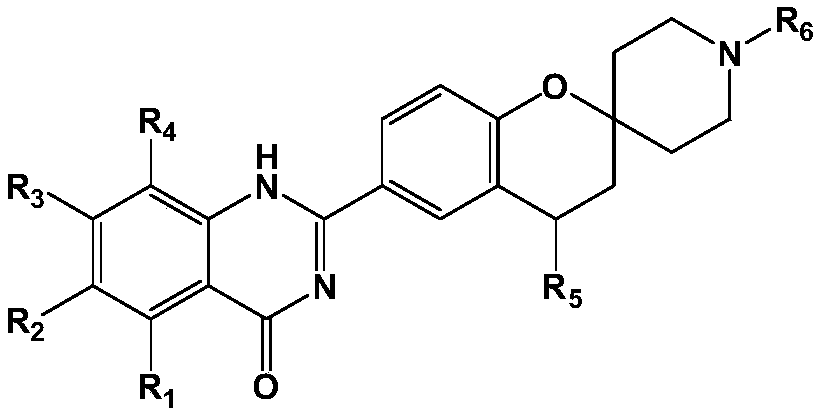 A kind of spiro compound for treating cerebral apoplexy