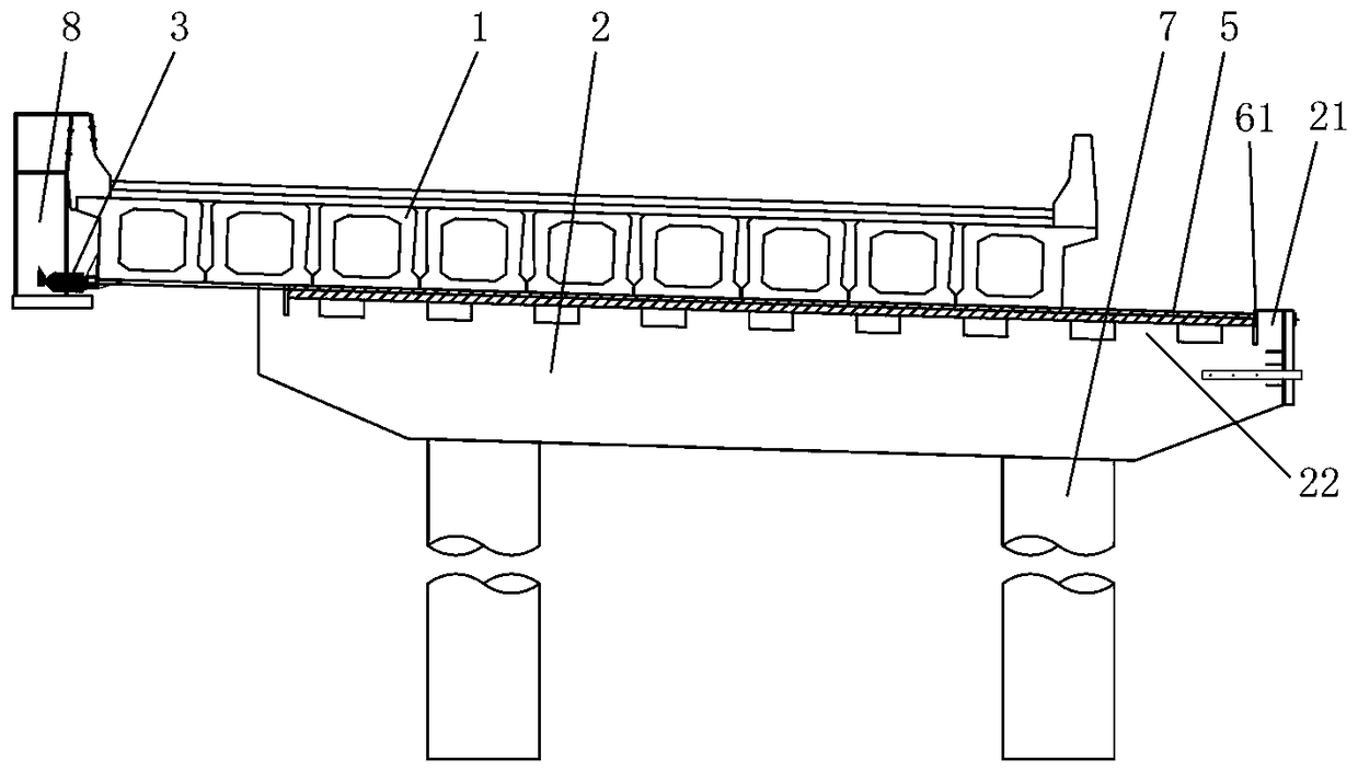 Beam lateral deviation pier stress self-balancing correcting device and correcting method